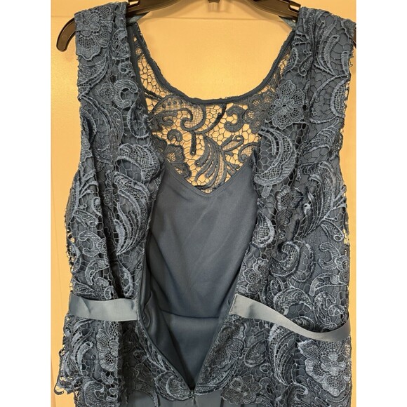 NWT Alex Evenings Sleeveless Lace-Bodice Women’s Plus Size 16W With Scarf/Shawl - Picture 8 of 10